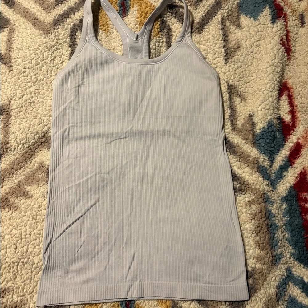 Lululemon Athletica Light Gray Ribbed Tank Top